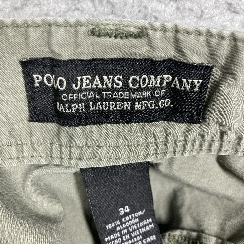 Polo Shorts Mens 34 Olive Green Cargo 12 in Inseam‎ Military Surplus Gorpcore